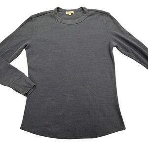 Gustin Shirt Mens M Gray Long Sleeve Thermal Waffle Knit Crew Casual Base Layer